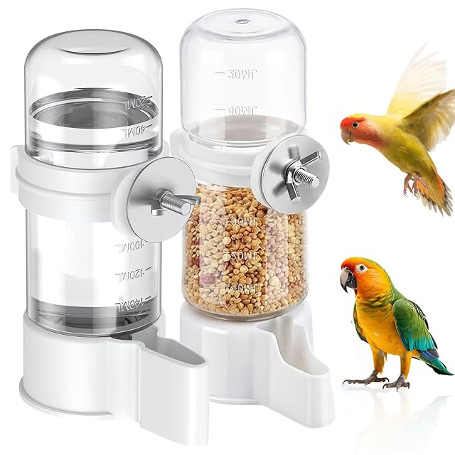 deegbbyi 2 Piezas Dispensador de Agua para Pájaros, 140 ml Comedero Pájaros