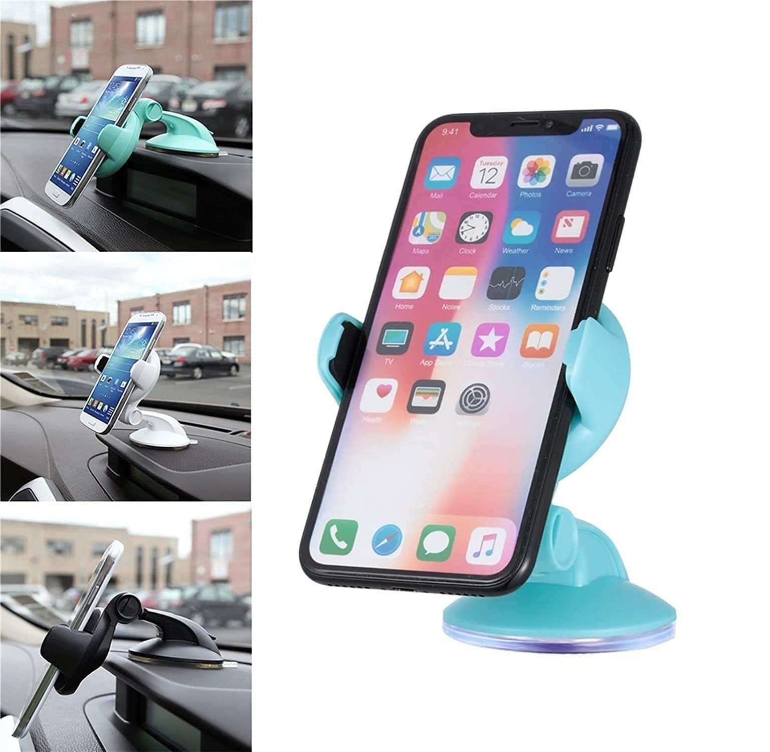 Smartfon Uchwyt Do Samochodu 1PC regulowany uchwyt samochodowy na telefon przyssawka przednia szyba deska rozdzielcza stojak uniwersalny uchwyt akcesoria do wnętrz samochodowych Wspornik Nawigacyjny