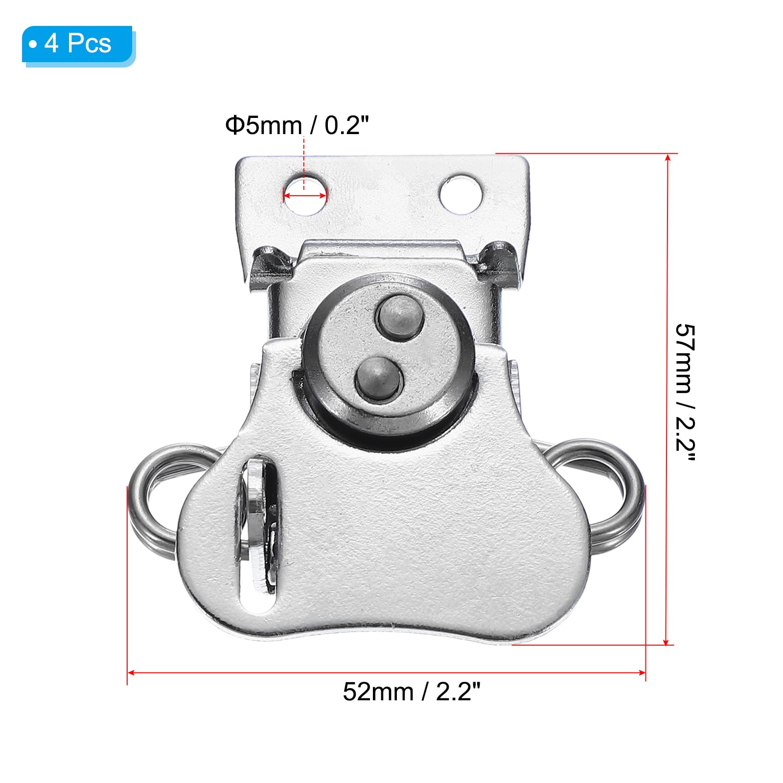 PATIKIL Spring Loaded Small Butterfly Twist Latch 2.2"x2" - Image 2