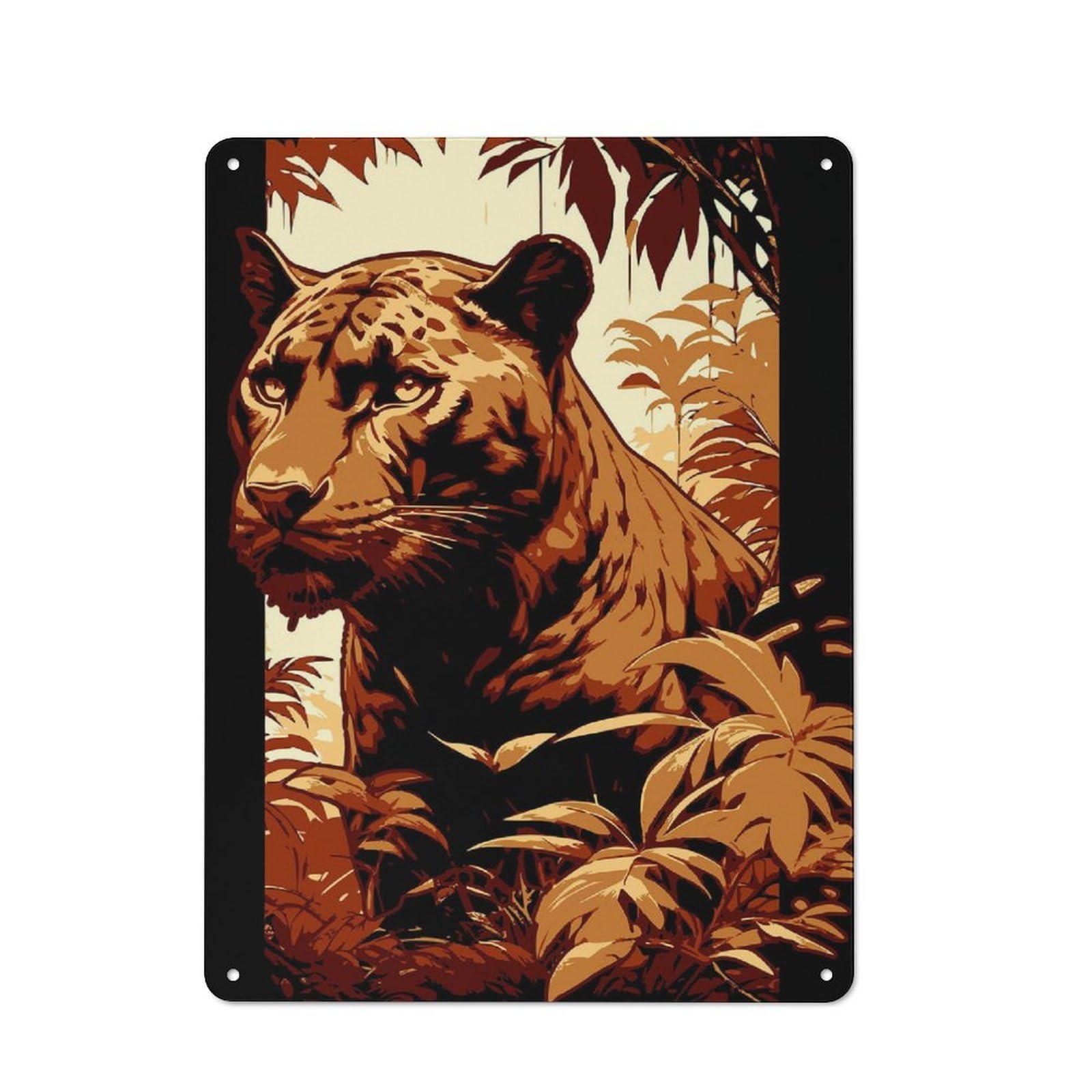 Junmoney Panther Pop Art Tin Sign 40X30cm With For Home Bar Wall, Vintage Decor, Wall Decoration For A Recently Updated Home Bar