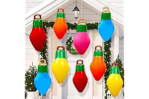 Jetec 16 Pcs Inflatable Christmas Light Bulb Ornaments: Large Hanging Ornaments for...
