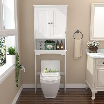 Over The Toilet Storage Cabinet & Basin Shelf, Space-Saving Bathroom Organizer