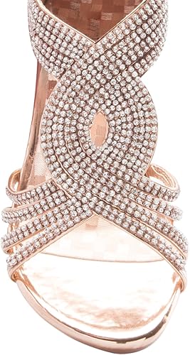 Miniatura 5 de Olivia K - sandalias de tacón bajo para mujer, con tiras y diamantes de imitación