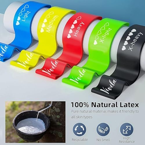 Miniatura 3 de Bandas de resistencia para fitness, juego de 5 piezas de bucles de ejercicio agradables a la piel para yoga, entrenamientos en casa, estiramientos,