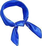 Pistha Chiffon Square Ribbon Neck Scarf Satin Handkerchief for Halloween Retro Women Girls Costume Accessory