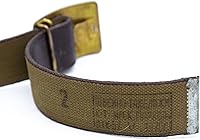 Vista 5 de Cinturón militar vintage para hombre, 2 Guerra Mundial y Soviética, cinturón de campo ruso en lona verde