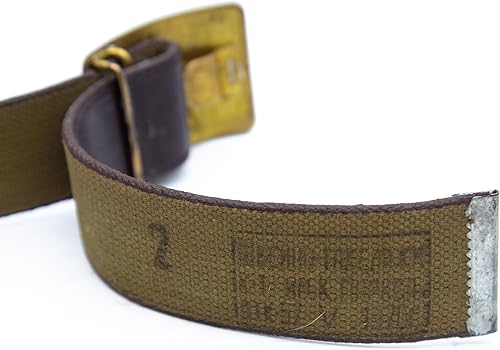 Miniatura 5 de Cinturón militar vintage para hombre, 2 Guerra Mundial y Soviética, cinturón de campo ruso en lona verde