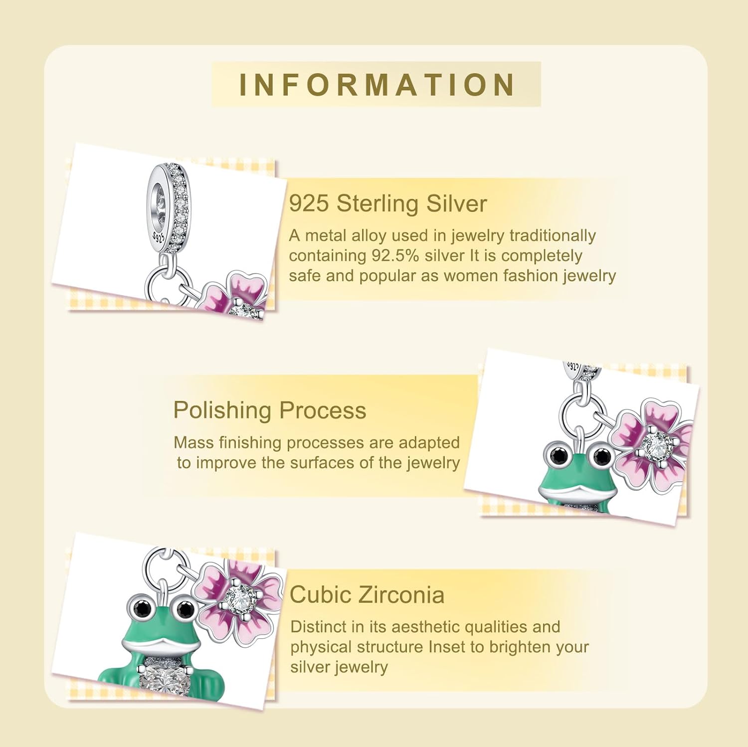 Charms Beads 925 Sterling Silver Animal Leaf Gold Travel Friend Love Dangle Pendant with 5A Cubic fits for Charms Bracelets for Woman Valentine's Day Mother's Day Christmas Birthday Gift - Image 3