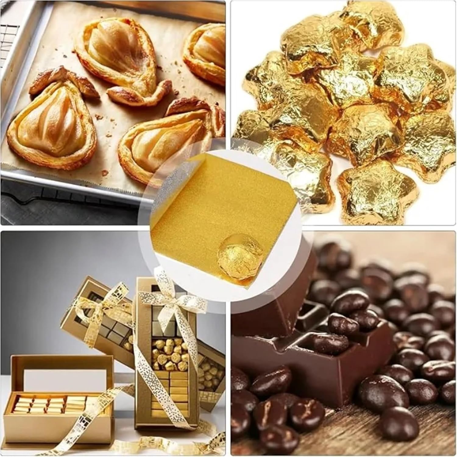 100pcs Chocolate Candy Bar Wrappers Packaging Paper For Dessert Aluminum Foil Tin Food(Gold-30CM)