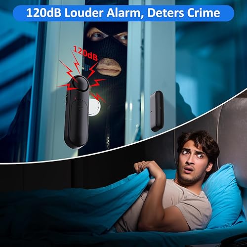 Miniatura 6 de Alarma de ventana y puerta cuando se abre (paquete de 5) para seguridad de los niñosseguridad del hogar, alarma de sensor de apertura de puerta