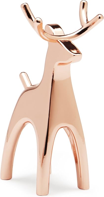 Umbra Anigram - Soporte para anillos de reno para joyería, cobre