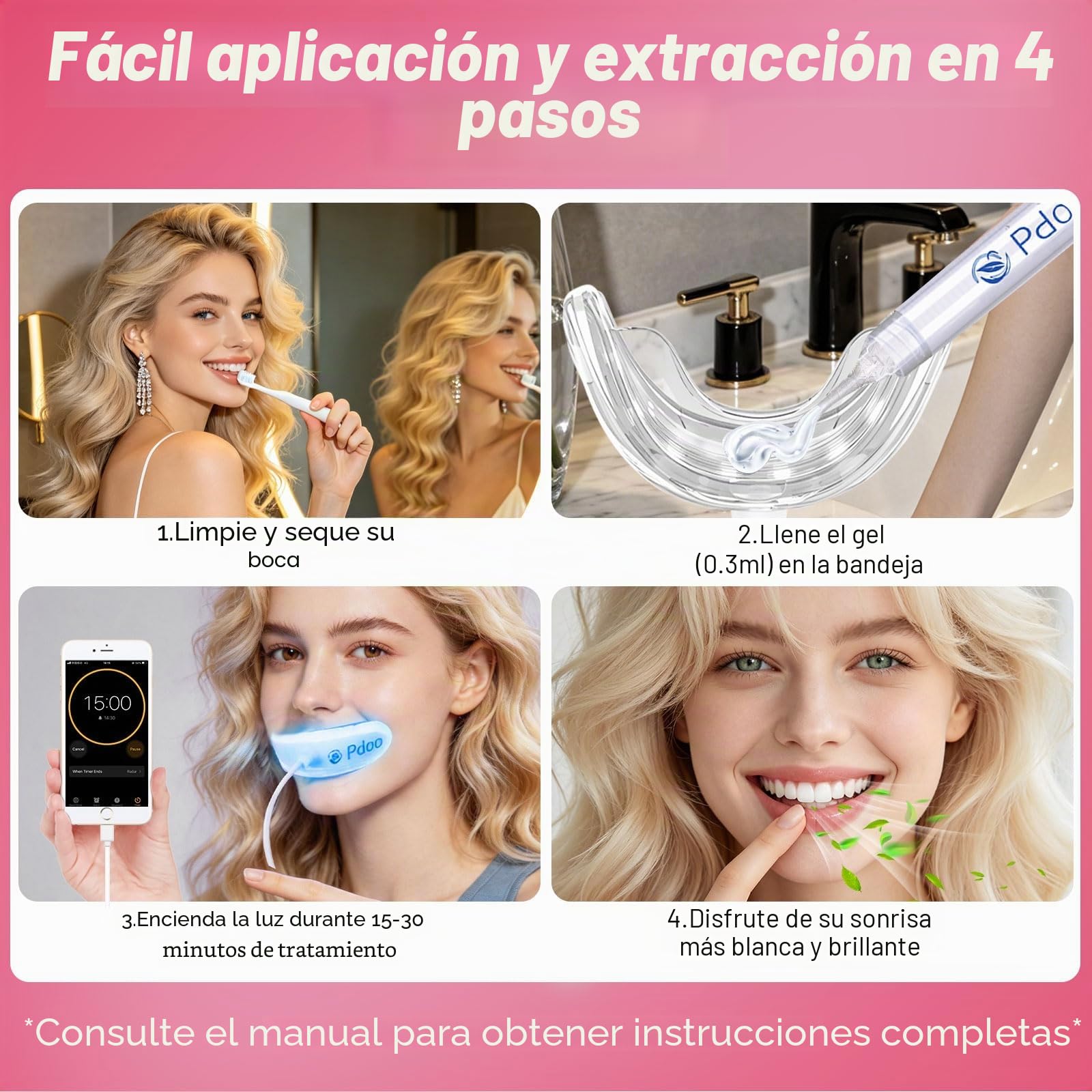 Lápiz Blanqueador Dental + Kit de Blanqueamiento con Férulas Inalámbricas - Eliminación Eficaz de Manchas de Café/Té - 5 Lápices Anti-sensibilidad - Teeth Whitening sin Dolor y Seguro para el Esmalte