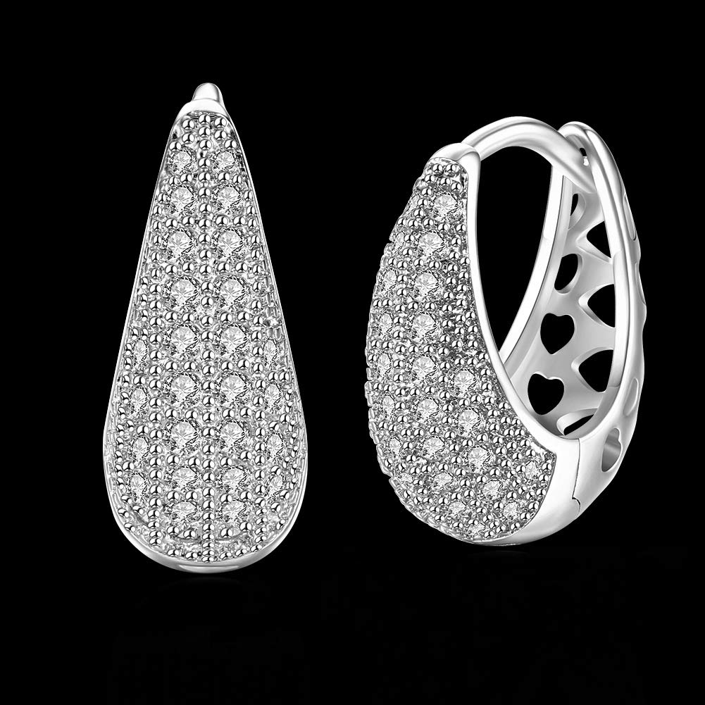 Classic Plated Hoop Earrings with Crystals From Swarovski