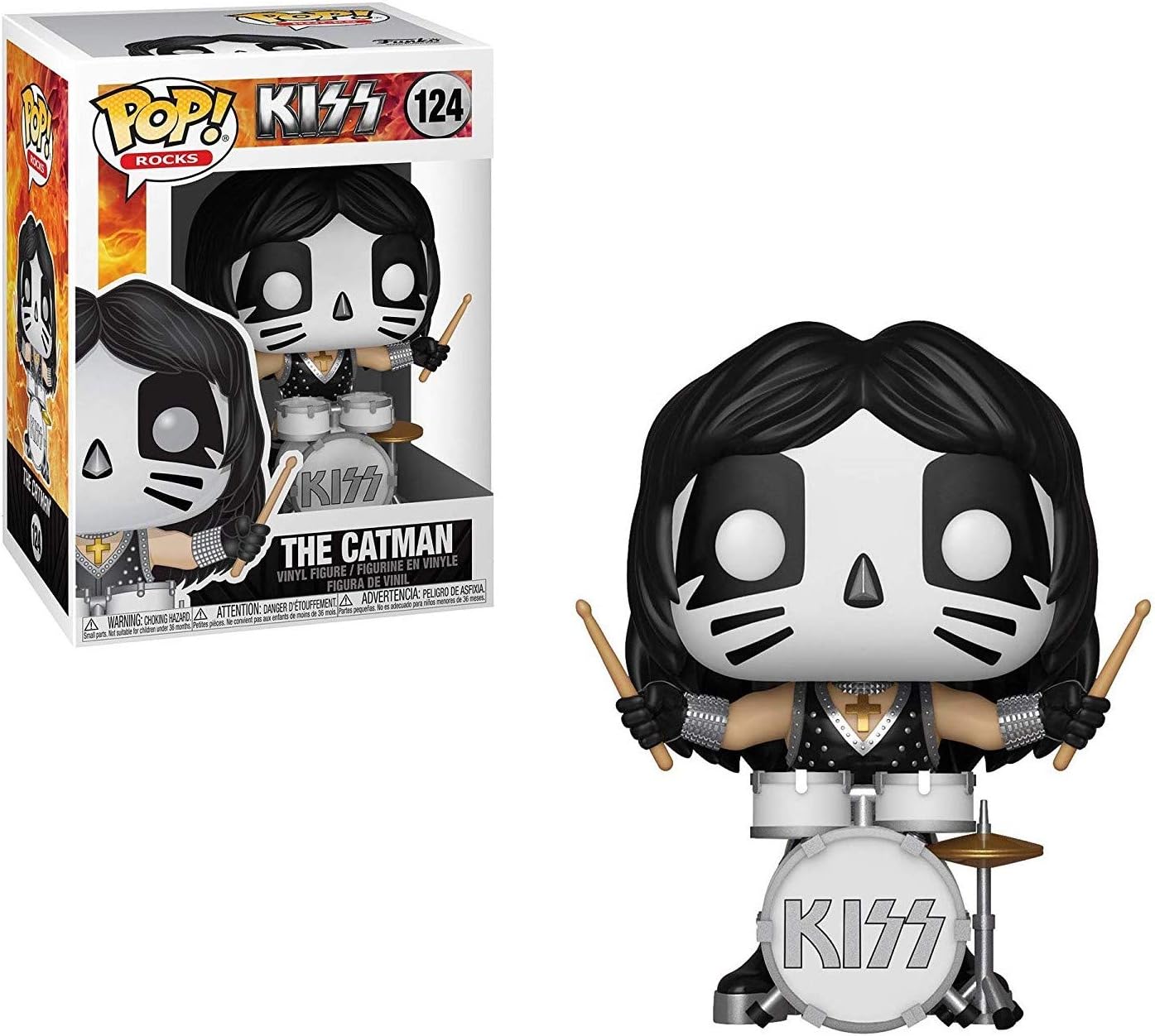 POP Rocks: KISS - Catman (Peter Criss) Funko Vinyl Figure (Bundled with Compatible Box Protector Case), Multicolored, 3.75 inches