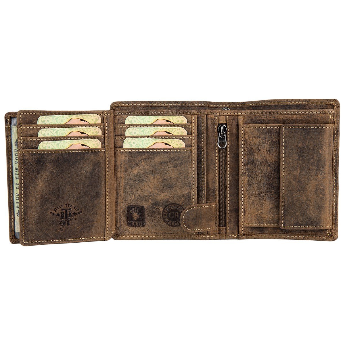 Greenburry Billy the Kid Lederbörse Herren Geldbörse Braun 8x11x2 cm