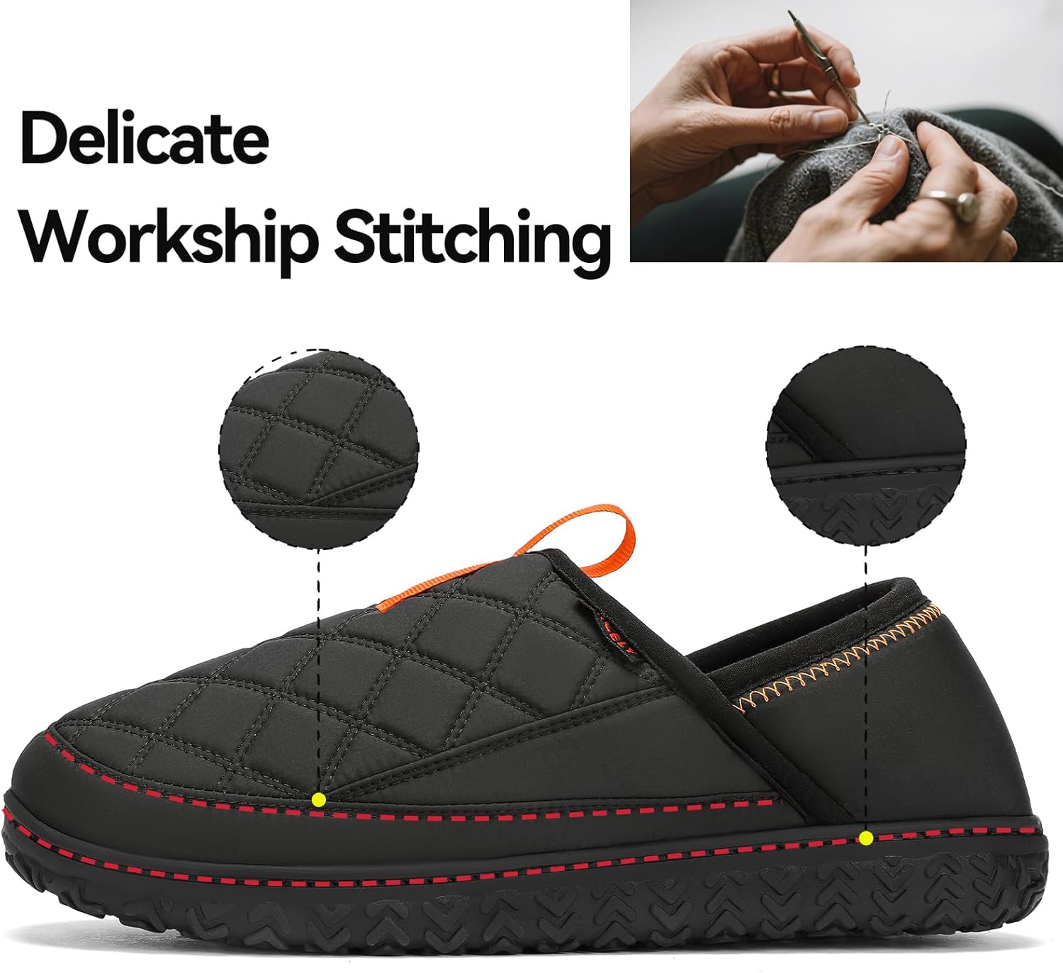 Kricely Mens House Shoes, Slip-On Indoor&Outdoor Slippers with Memory Foam Non-Slip Sole, Fuzzy Comfortable Loafers for Men - Image 4