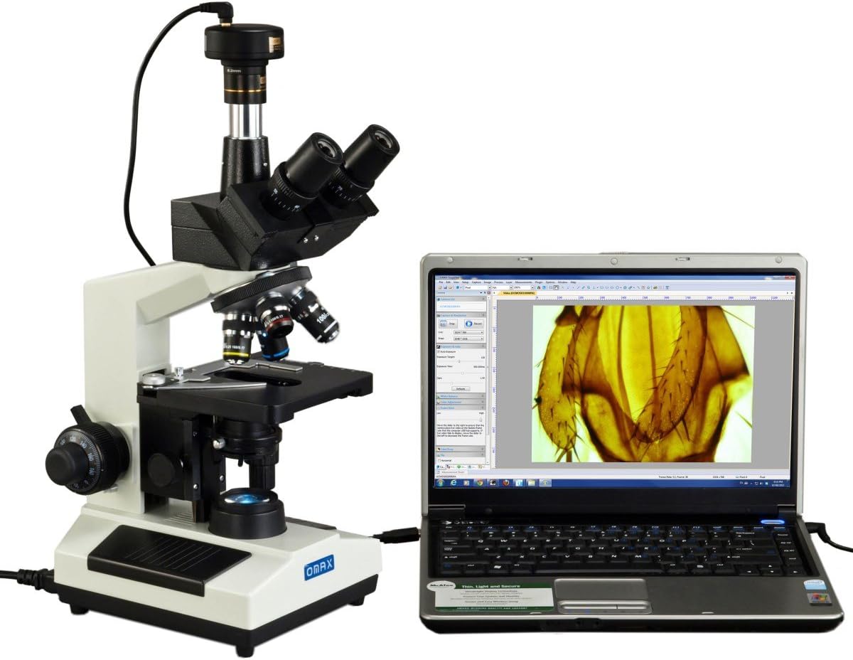 OMAX 40X-2000X Compound Trinocular Replaceable LED Microscope with 3MP USB Camera