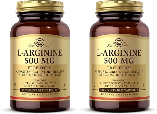 Vista 12 de Solgar L-Arginina 500 mg - 100 cápsulas vegetales - Estimulador de óxido nítrico - Sin OMG, vegano, sin gluten, sin lácteos, Kosher - 100 porciones