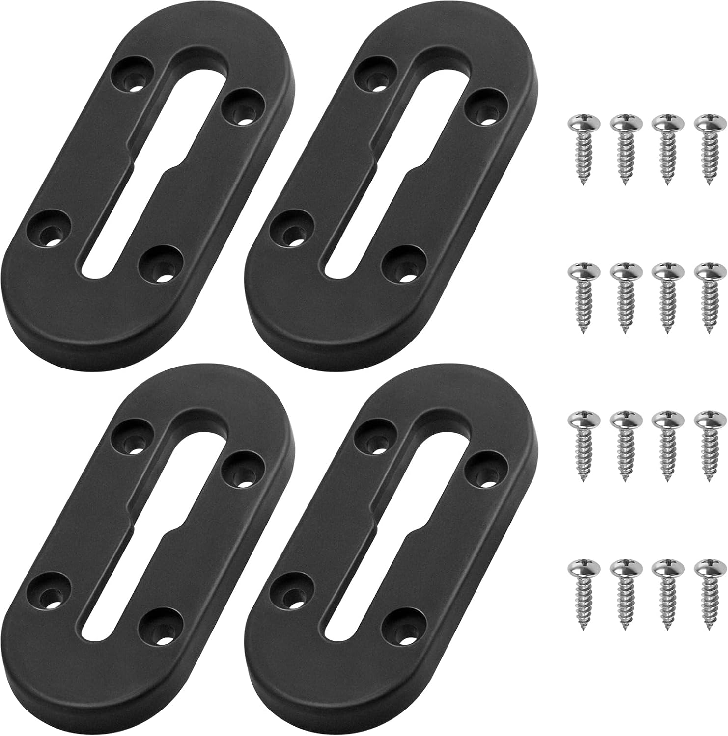 Kayak Track, Kayak Rail, Kayak Track Mount, Kayak Low Profile Track | Kayak Gear Track Accessories for Fishing Rod Holder, Cup Holder, Anchor Cleats, Paddle Holders (4 in, 4 Holes, 4 Pack)