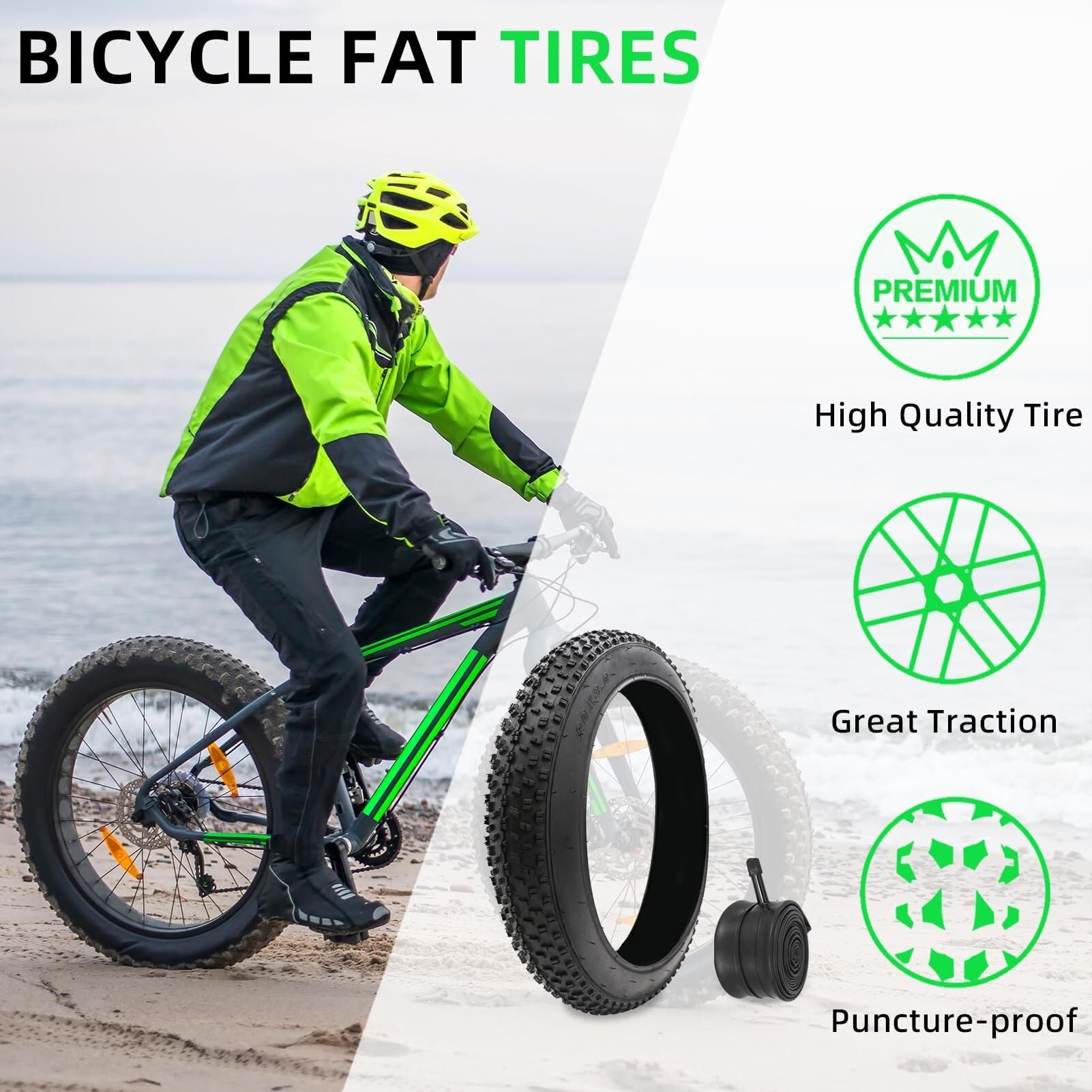 20/24/26x3,0/4,0 Cala Zestaw Dętek do Rowerów Typu Fat Bike, Opona Odporna na Przebicie do Jazdy Terenowej na Rowerze Elektrycznym w Terenie, Po Górach(26x3.0 in)