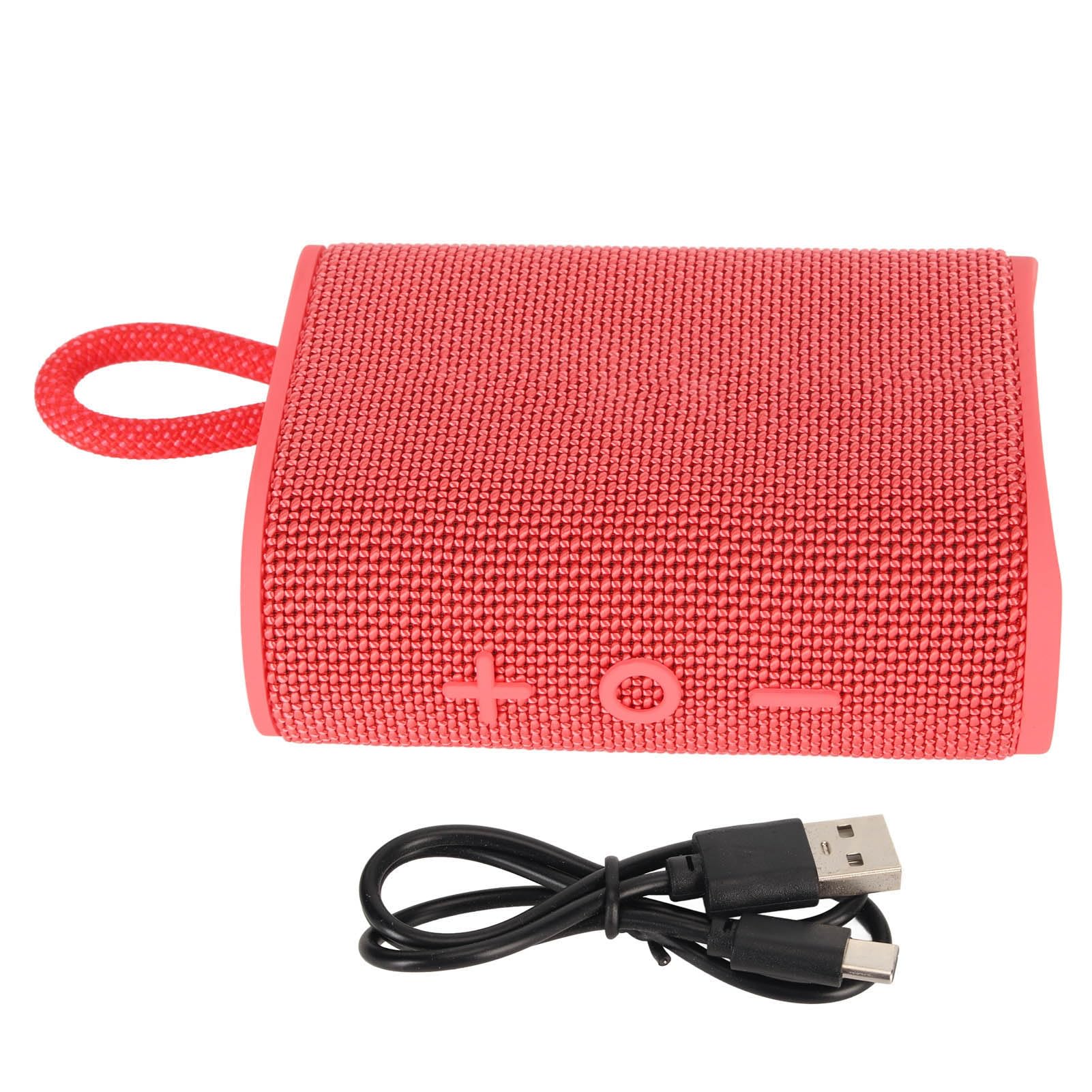 AMONIDA Mini Altavoz Bluetooth 5.3 IPX7 Resistente Al Agua con Sonido Estéreo de 360° para Playa y Actividades Al Aire Libre (Rojo)