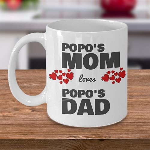 Miniatura 2 de Policía Popo Mamá Loves Popo dad- Café Té Taza (Blanco)