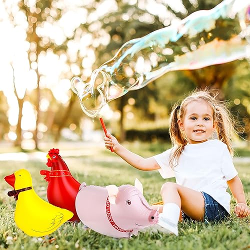 Miniatura 5 de Grevosea 6 globos de animales de granja – Globos de Mylar para mascotas con temática de animales para decoración de fiestas de cumpleaños (pato,