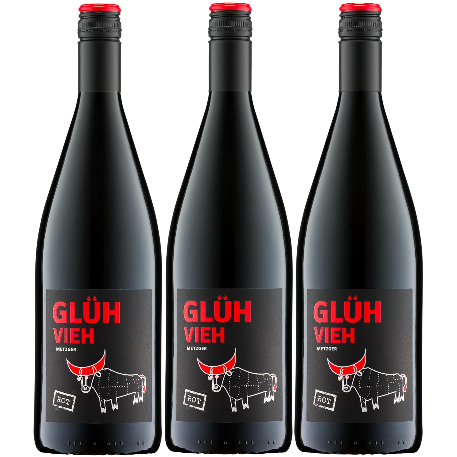 Weingut Uli Metzger Glühvieh Rot Glühwein Rot süß Deutschland inkl. FeinWert E-Book (3 x 1l)