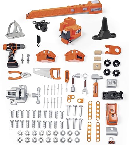 Miniatura 6 de Smoby Black and Decker - Banco de trabajo de construcción para niños, banco de trabajo de juguete con herramientas