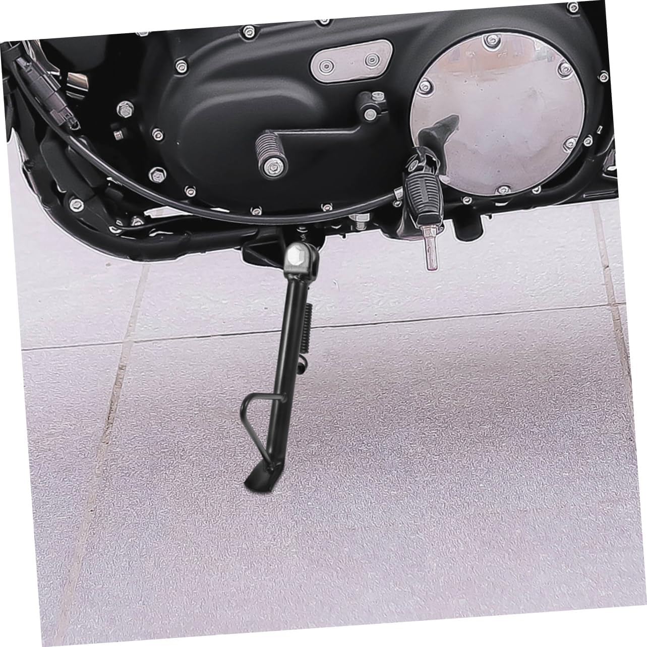 2 Sets Motorcycle Kickstand with Spring Screws Metal Side Stand