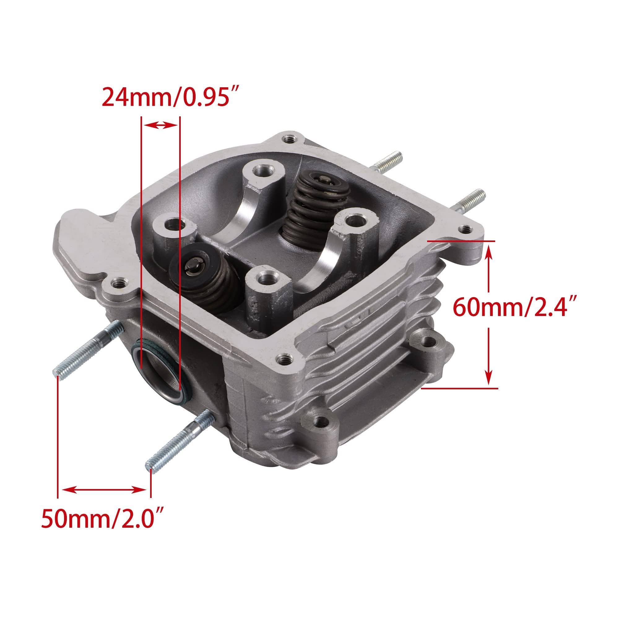 WOOSTAR 47mm Cilindro con Cilindro Culata con Juego de Anillos de Pistón y Kit de Juntas Reemplazo para GY6 72cc 80cc Taotao 49cc 50cc 4 Tiempos 139QMB 139QMA Motor Scooter Ciclomotor ATV