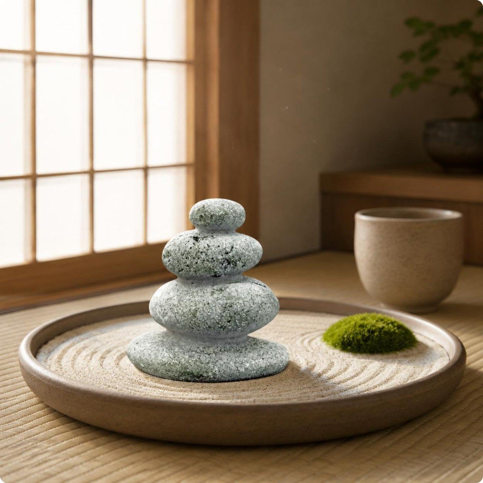 2 Pezzi Statua in Pietra Miniatura Roccia Giardino Bonsai Scultura Pietre Bilanciate in Resina Sintetica Point Silenzioso E Rilassante a, 6 Pezzi