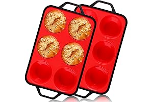 Vinino Silicone Muffin Pan Jumbo Pack of 2 Metal Reinforced