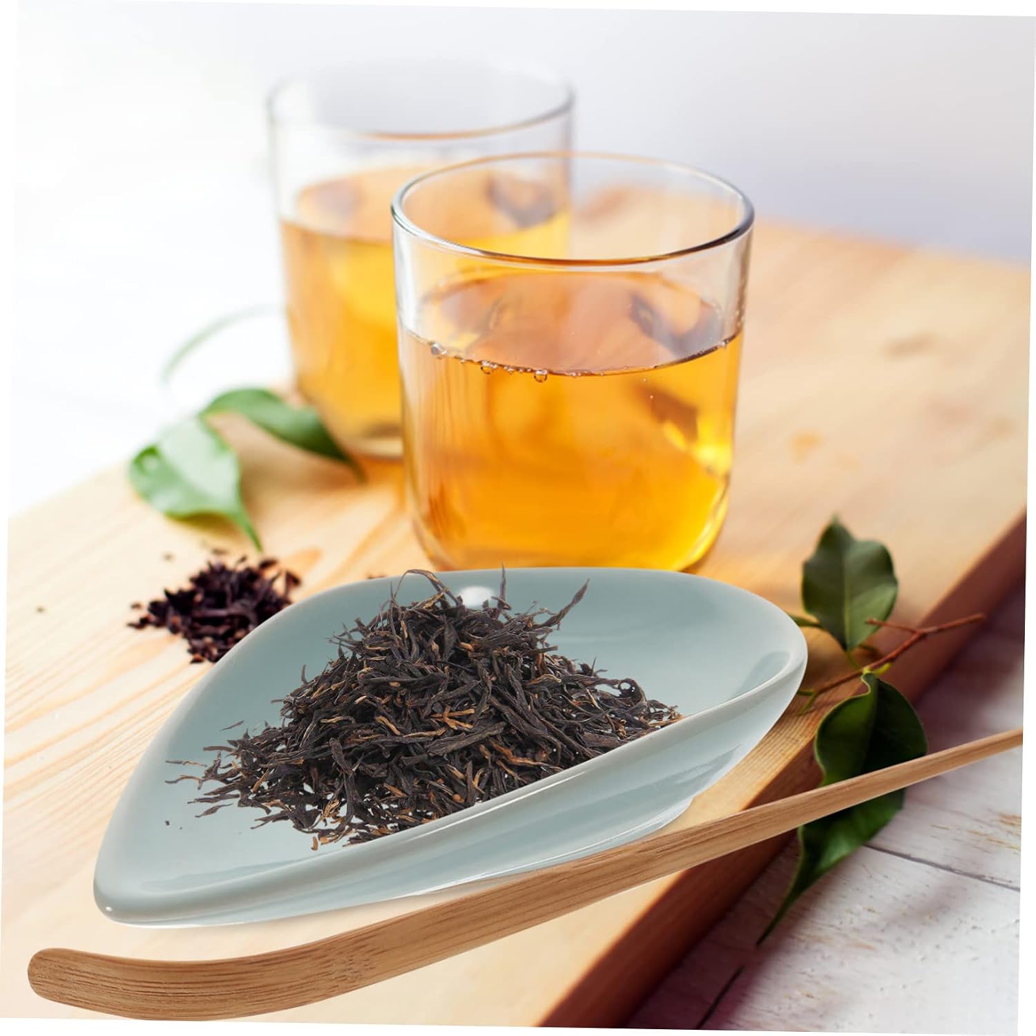 Ceramic Tea Scoop Set Tea Accessories for Loose Leaf Coffee Bean Storage Holder High-Temperature Resistant