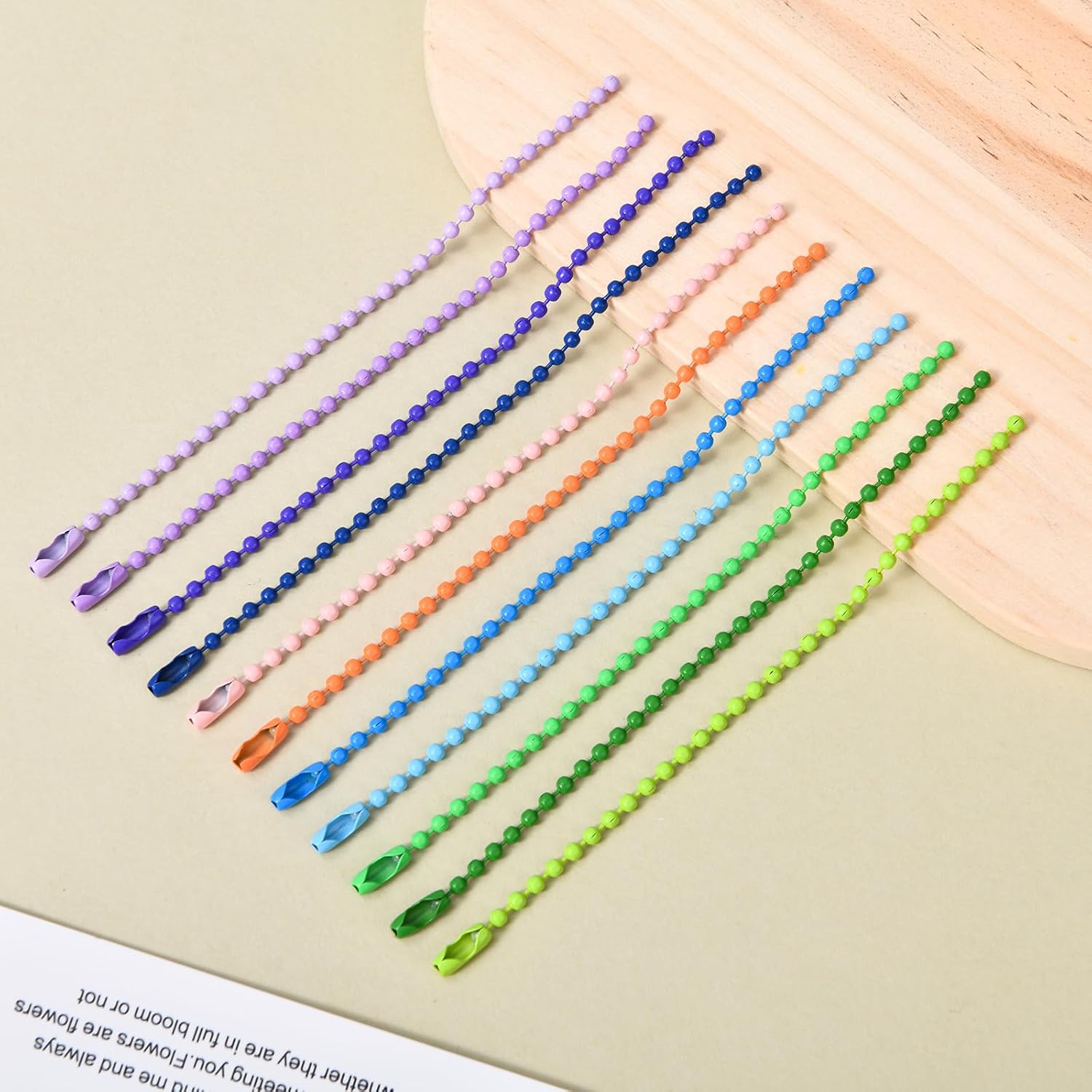 200 Pcs Ball Bead Chain Bulk Keychain 4.7 Inch Metal Dog Tag Small Chains with Connectors for Hanging Decoration image 4