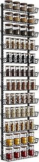 SWOMMOLY Adjustable Wall Mount Spice Rack Organizer, 12-Tier Dual-use (M...