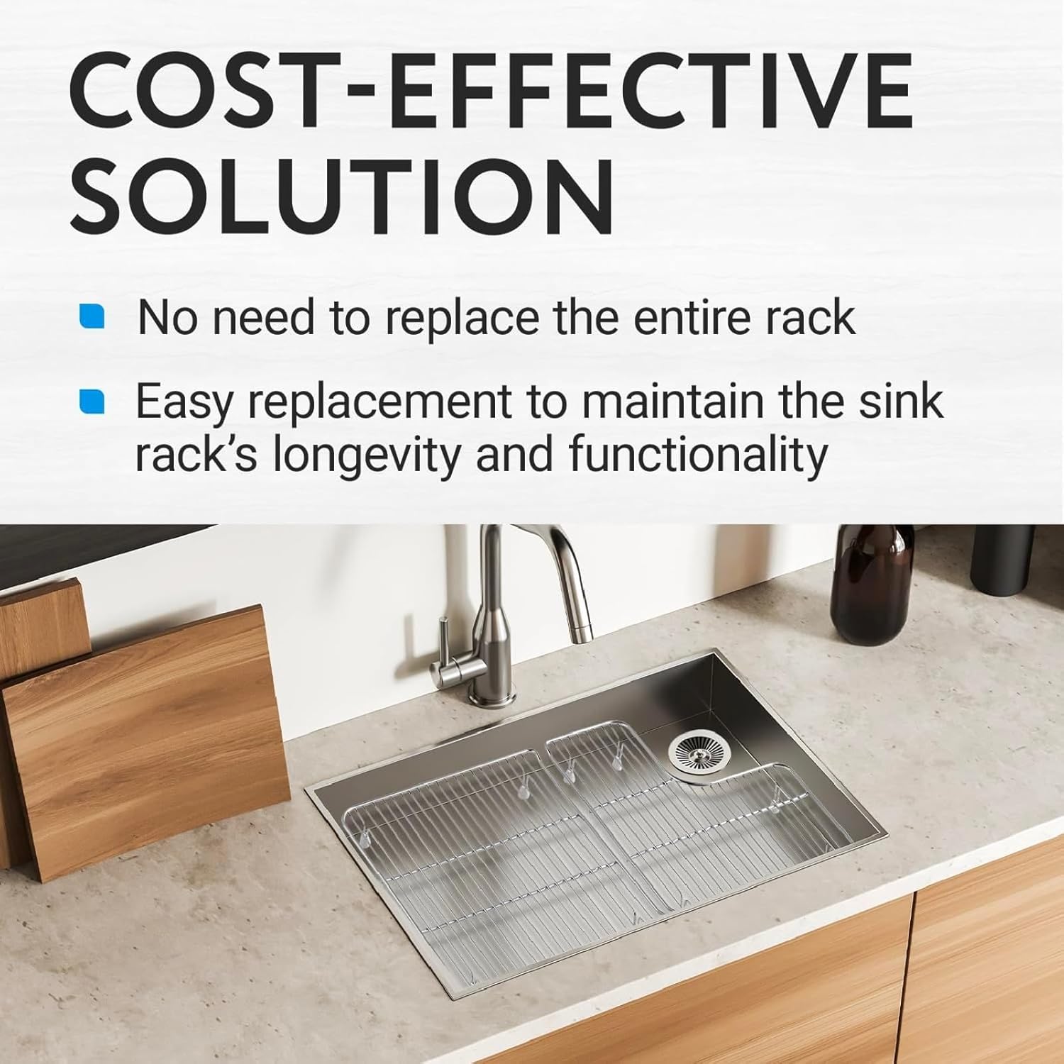 IMPRESA Kitchen Sink Rack Feet Replacement Compatible with Kohler - Pack of 24, White, Part 84544-0 - Anti-Slip Protection & Kitchen Sink Rack Rubber Feet