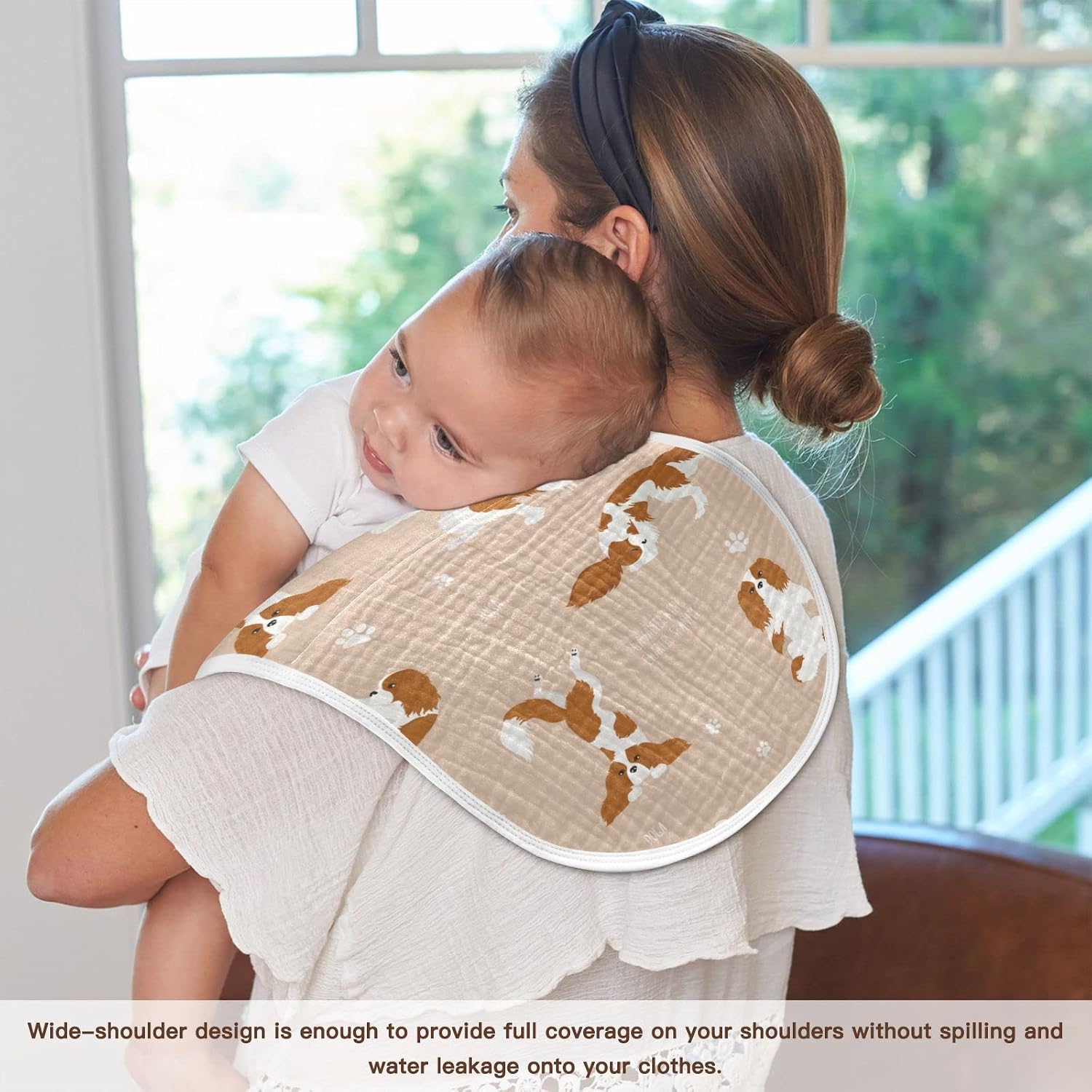 Yoga Cavalier King Charles Spaniel Dog Muslin Burp Cloths for Baby 4 Pack 100% Cotton Baby Washcloths Bibs for Boy Girl