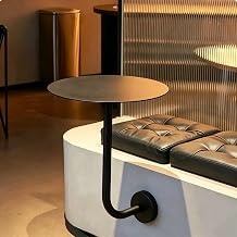 Wall Mounted Round Table, Round High Pub Table, L-Shaped Iron Base Cocktail Tables, Floating Side Table for Coffee Shops Bars and Small Spaces Diameter 30cm11.8in