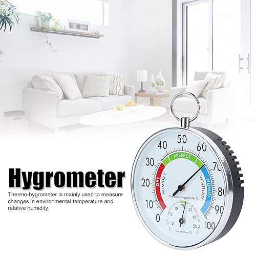 Miniatura 2 de Medidor de humedad de temperatura, termómetro higrómetro con anillo colgante, higrómetro de pared de alta precisión, probador de humedad de