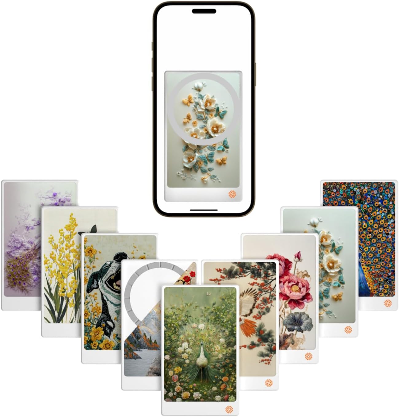 Magsafe Wall Mount, Magsafe Stickerd, Picture Frame,Shower Phone Holder, 3 inch Photo Magnet Holder,iphone Wall Mount,for iphone 12-16 Magsafe case,9 packs