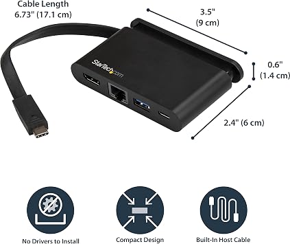 StarTech USB-C Mini Dock with 4K HDMI Ultrawide, 100W PD, GbE, USB-A/C