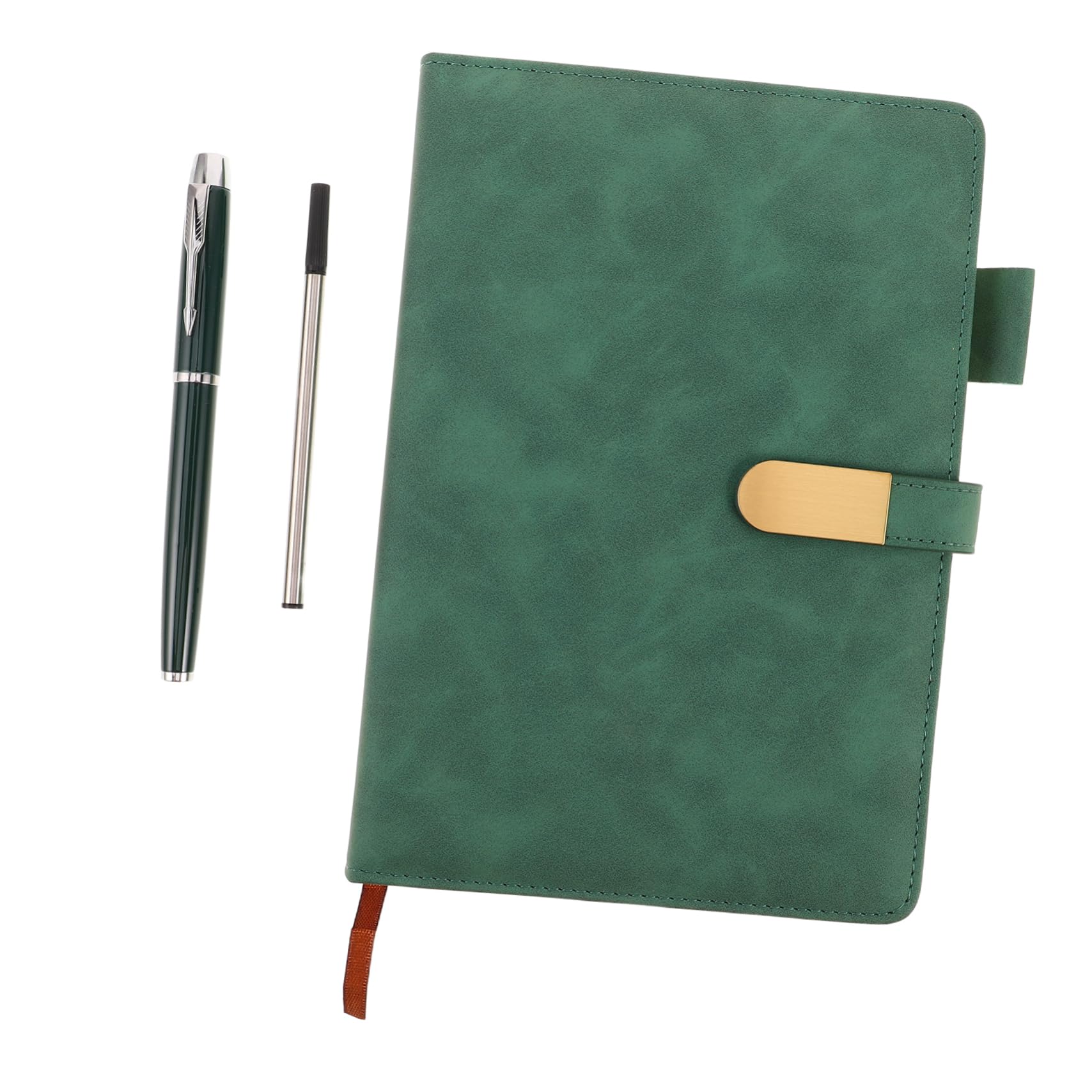 DOITOOL Cuaderno de Diario de Negocios A5 Verde con Bolígrafo y Caja | Cuaderno de Notas de Reuniones, Papel de Escritura Suave, Decoracion Colegio, Material de Oficina y Escolar