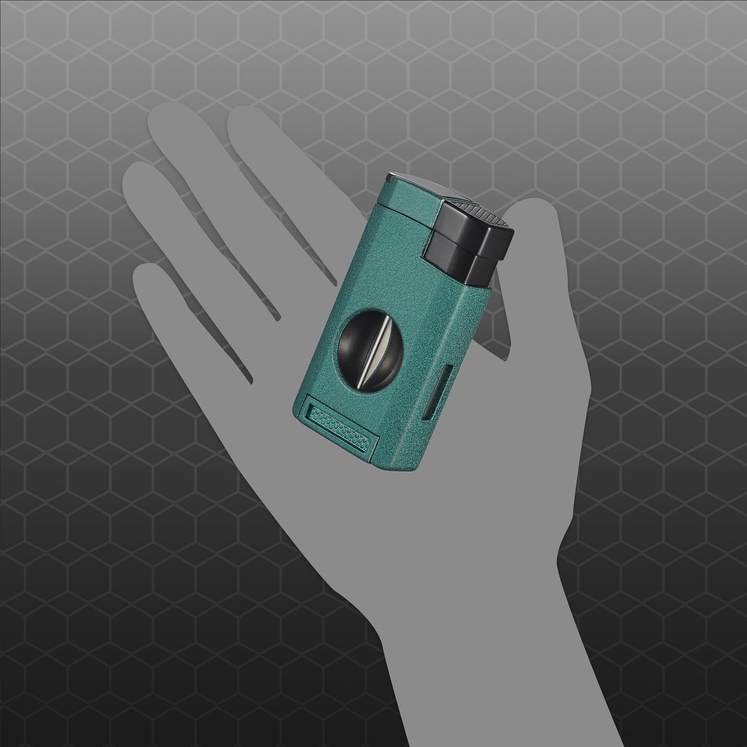 Visol Kamet Butane Torch Triple Flame Refillable Gas Lighter, Built-in Cutter, Fuel Window and Windproof Adjustable Flame (Shipped Without Butane)