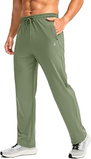 Pudolla Men's Fleece Lined Pants Winter Warm Workout Sweatpants | Two Zipper Pockets, Warm, Soft, Fleece Linning, Water Resistant, Cold Weather Outfit, Hiking