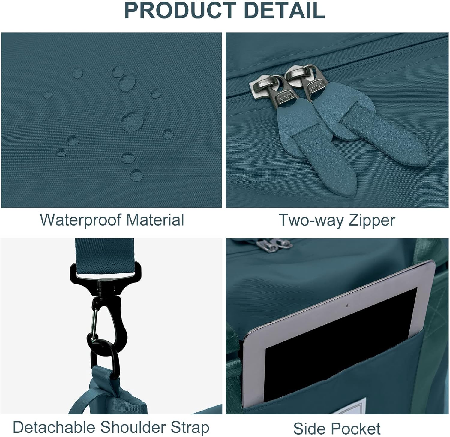 Womens travel bags, weekender carry on for women, sports Gym Bag, workout duffel bag, overnight shoulder Bag fit 15.6 inch Laptop (Large, Peacock Blue) - Image 5