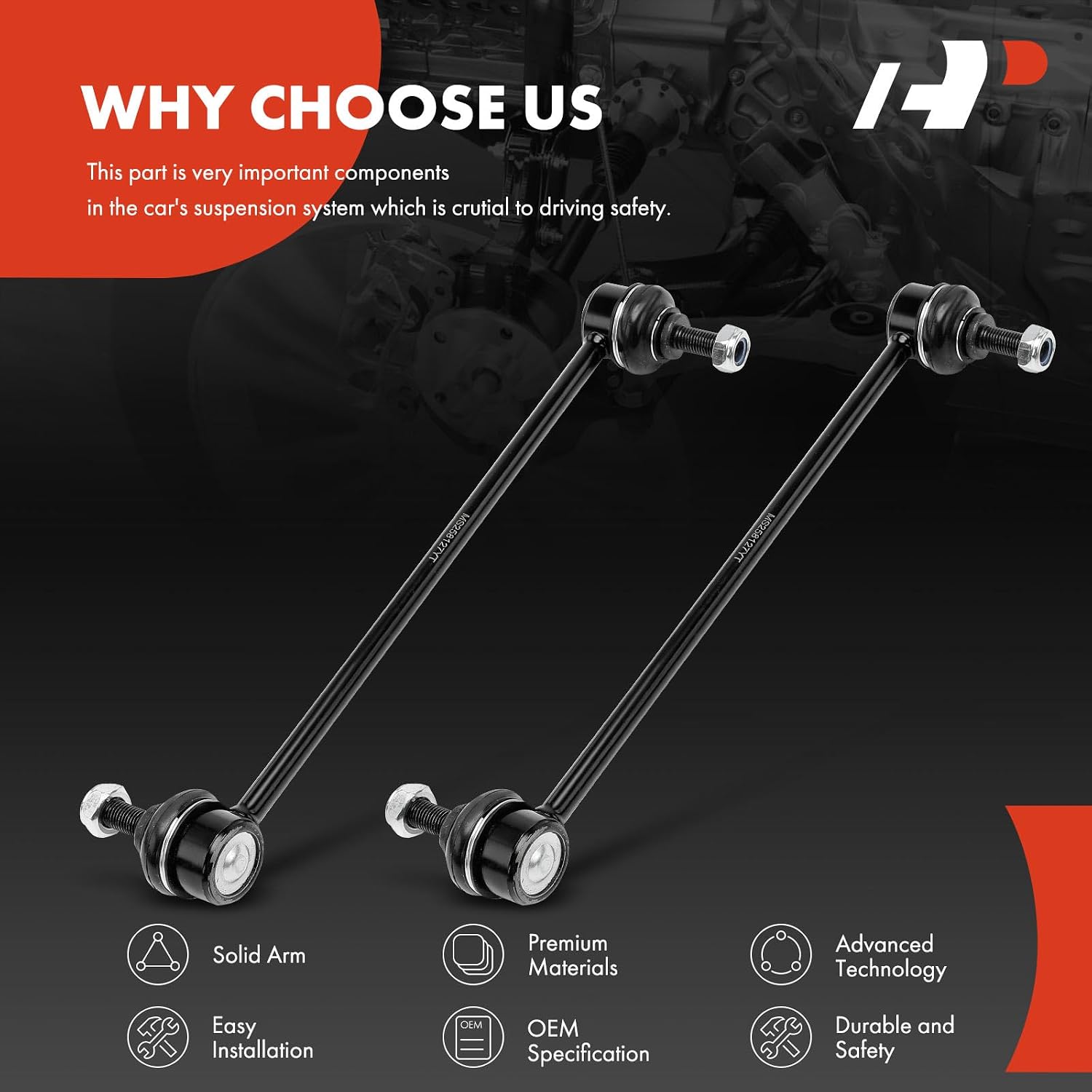 A-Premium 2 x Front Sway Bar Links Stabilizer Bar Links, Compatible with Jeep KL Series Cherokee 2014-2022, FWD