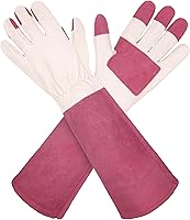 Vista 1 de HLDD HANDLANDY Long Gardening Gloves for Women Men - Leather Rose Pruning Gloves Thorn Proof - Breathable Working Glove