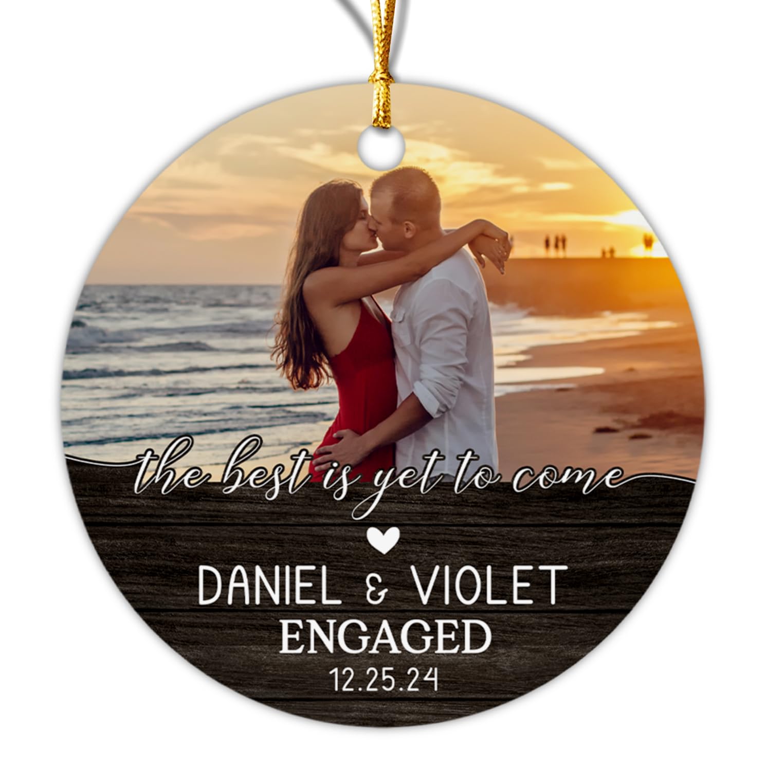 The Best is Yet to Come Engaged Ornament Christmas 2024, Custom Photo Engaged Xmas Ornament, Personalized Newly Engagement Christmas Ornament, Unique Couples Gifts, Fiancee and Fiance Presents