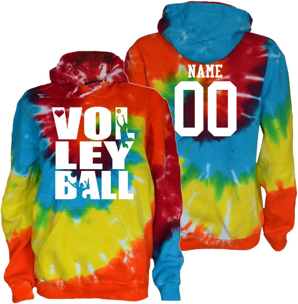 JANT girl Custom Volleyball Tie Dye Sweatshirt - Stacked Logo